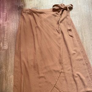 Maxi Mauve-Tan Tie Skirt
